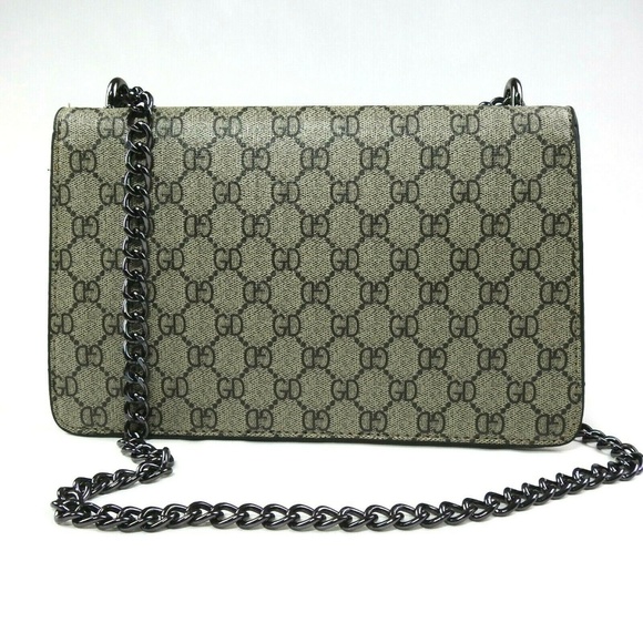 Suede Canvas Chain Shoulder Bag - Picture 3 of 8